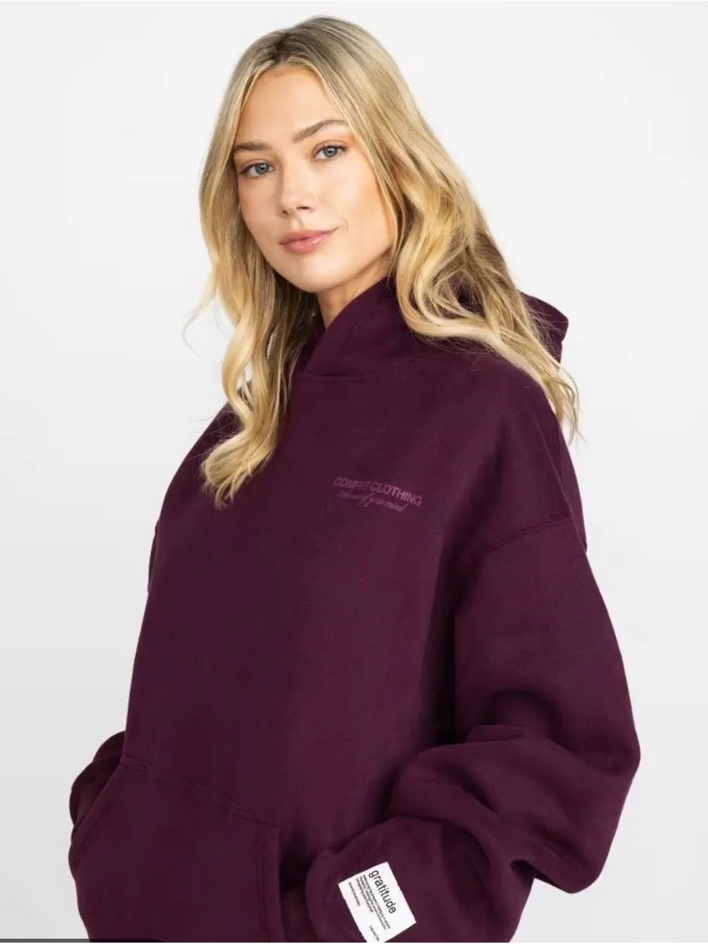 Plum Comfrt Signature Hoodie.